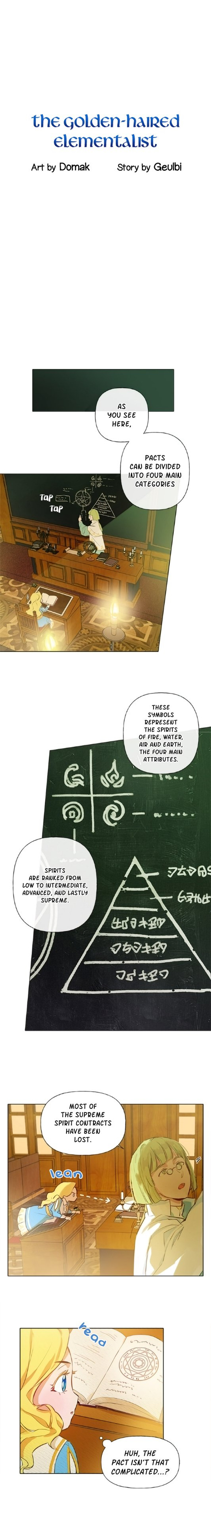 The Golden Haired Elementalist page 1